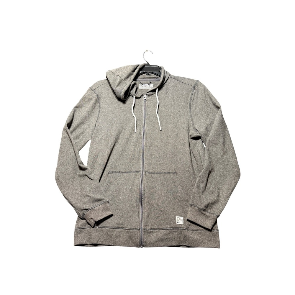 Avalanche Full Zip Hoodie Mens Medium Gray Excellent CAM846 Ribbed Activewear